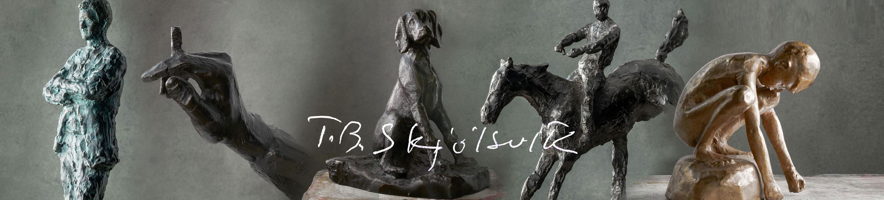 Visning av flere verk til salgs med signatur